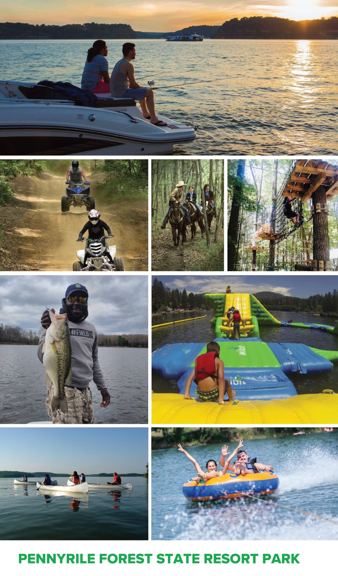 collage of recreation photos